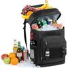 Anhow Zaino Termico Frigo 30L, Borsa Termica Porta Pranzo Borsa Frigo Isoterma Impermeabile e Mantenere Alimenti Caldi o Freddi per Spiaggia, Campeggio, Picnic, Barbecue, Eventi - Nero