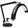 Neatfi Lampada da Tavolo con Braccio Oscillante a Mezza Luna, Illuminazione LED Professionale per Estetisti, 2500 lumen, 5 modalità, ideale per Nail Art (CCT con Base e Morsetto, Nero)