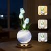 AVEKI Lampada da tavolo Tulip Touch, lampada da comodino in cristallo