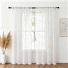 NAKIHOUSE Tenda in Voile Ricamata, 2 Pannelli Tende a Rete per Finestre con Lunghezza di 114 cm, Eleganti Tende Trasparenti con Apertura Superiore, Tende Leggere e Filtranti in Bianco per Camera da