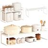 Gevvnss Ripiani Salvaspazio,Scaffale Organizer Mensole Cucina Espandibili 35-65 * 22 * 25cm,Organizer Cucina Divisorio per Spezie,Banconi,Dispensa,Bagno,Set di 1,Bianco