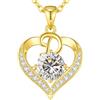 LOUISA SECRET Collana donna cuore Capital con Placato di rodio e oro 18K