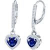 CONILOK Orecchini con Ciondolo di Cuore Zirconi da Donna- Orecchini Aureola Amore in Argento 925 Ipoallergenico, Orecchini Pendenti Blu Navy Moda Scintillanti, Gioielli Eleganti da Regalo per Fidanzata Moglie