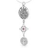 Only faith Collana nodo di strega con tetragramaton, in argento Sterling 925 italiano, catena lunga 45 cm, amuleto a doppia protezione con nodo di strega, con confezione regalo, Pequeño, Argento