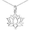 MATERIA by Matthias Wagner MATERIA - Collana con ciondolo a forma di fiore di loto in argento 925, per donne o ragazze, con confezione regalo, Argento sterling,