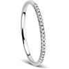 Orovi Anello Donna Eternity/Veretta in Oro Bianco con Diamanti Taglio Brillante Ct 0.08 Oro 9 Kt / 375