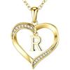 TINGN Collana in oro con lettere da donna - oro 14 carati placcato in oro 14 carati, collana da donna con lettere dalla A alla Z, regalo di compleanno, regalo personalizzato per donne e ragazze