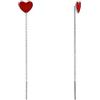Aka Gioielli® - Orecchini Pendenti a Catenella con Cuore Rosso in Argento 925 Rodiato, Orecchini Infilatori Saliscendi Donna e Ragazza