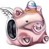 Feitery Ciondolo da donna per bracciali e collane, motivo: piccolo bradipo, abbinabile ad altri charms, Zirconia cubica