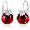 MICMIF Rotondo Orecchini Pendenti Donna con Zircone in Argento 925, Orecchini a Cerchio con Pietre Preziose Brillantini Grandi, Chiusura a Leva Gioielli Regalo per Fidanzata Moglie Mamma