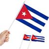 Anley Bandierina Cuba in Miniatura - Mini Bandiere cubane da 5 x 8 Colori sbiaditi e Resistenti alla dissolvenza - Bandiera Stick Portatile 5.5x8 Pollici con Asta Solida Bianca