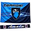 OTHERWISETRIVIAL Bandiera Campioni 90x150cm + Fascetta Amala 86x6cm, Set 2 Pezzi |Scudetto, Campionato Italiano 2026, Interisti, Tifosi, Sport, Calcio