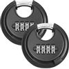 Gykutix 2 pezzi Lucchetto a Combinazione a 4 Cifre 70mm a Disco con Grillo Temprato Resistente alle Intemperie Acciaio Inossidabile per Capanno Recinzione Magazzini e Capannoni Nero