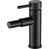 VALAZ Rubinetto Bidet Nero Opaco | Miscelatore Lavabo Bagno Acqua Fredda e Calda, Risparmio Acqua | Installazione Facile | Ottone, Inossidabile, Elegante, Curvo, Serie Jabalón