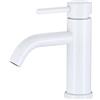 VALAZ Rubinetto Bagno Lavabo Bianco | Miscelatore Lavabo Bagno Acqua Fredda e Calda, Risparmio Acqua | Installazione Facile | Ottone, Inossidabile, Elegante, Serie Jabalón