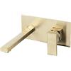 VALAZ Rubinetto Bagno Lavabo a Muro Dorato Spazzolato Protezione PVD | Miscelatore Lavabo Bagno Acqua Fredda e Calda, Risparmio Acqua | Installazione Facile | Ottone, Inossidabile, Serie Tajo