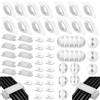MiuCo 100 Kabelmanagement-organizer Kit per scrivania, 50 fascette string clip+ 40 morsetti per clip per cavi + 10 fascette adesive per cavi (100 pezzi)