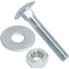 AERZETIX Set di 25 bulloni viti a testa tonda con quadro sottotesta M5x30mm / rondelle e dadi M5 / in acciaio zincato/per fissaggio e assemblaggio