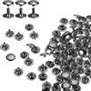 QUARKZMAN 80 Set Di Rivetti A Doppio Cappuccio 12x10mm In Acciaio Al Carbonio Testa Tonda Chiodi A Pressione Fissaggi Tubolari Chiodi Metallici Per Riparazioni Decorazioni, Gunmetal