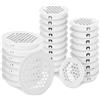 Furuising 28 Pezzi Griglia Aerazione Tonda, 35mm e 53mm Foro di Ventilazione Rotondo, Bianco Griglia di Ventilazione in Acciaio Inox per la Ventilazione di Cucina Bagno Armadio Libreria e Guardaroba