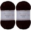 Utopia Crafts Velvet Lux Filato Chenille Vellutato - 2x100g, 220m, Super Morbido Chunky per Maglia e Uncinetto, 100% Poliestere OEKO-TEX, Coperte, Peluche & Deco (Marrone Scuro)