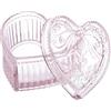 Gaolinci Scatola di immagazzinaggio decorativa a forma di cuore di vetro cristallo, Rosa, Lussuoso e Decorativo, Diametro: 8,1 cm, altezza: 5,6 cm