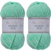 Utopia Crafts Velvet Lux Filato Chenille Vellutato - 2x100g, 220m, Super Morbido Chunky per Maglia e Uncinetto, 100% Poliestere OEKO-TEX, Coperte, Peluche & Deco (Verde Acqua Pallido)