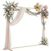 Relaxdays Arco di Palloncini Relaxdays, Metallo, Matrimonio, Compleanno, Fidanzamento, A x L: 160x200 cm, Fiori, Palloncini, Oro
