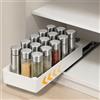 VINATO Cassetti Estraibili per Cucina, Organizzatore Estraibile Cucina - 37.5x13x5 CM,Cassetto Estraibile per Dispensa, Montaggio Senza Fori - Cassetti Estraibili per Armadi, Cestello Cucina