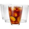 Glasmark Krosno 1992 Bicchieri per Acqua, Succhi e Cocktail 400 ml - Set da 4 Pezzi - Trasparenti, Rigati - Set di Bicchieri Alti per la Casa e la Ristorazione