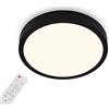 Briloner Leuchten Ceiling Light Starry Sky Dimmable Ceiling Light Colour Temperature Adjustable Surface Mounted Lamp Remote Control Black Diameter 380 x 50 mm