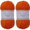 Utopia Crafts Velvet Lux Filato Chenille Vellutato - 2x100g, 220m, Super Morbido Chunky per Maglia e Uncinetto, 100% Poliestere OEKO-TEX, Coperte, Peluche & Deco (Arancione Ruggine)