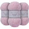 Utopia Crafts Velvet Lux Chenille 3×100g - Filato Morbidissimo per Uncinetto & Maglia, Coperte, Giocattoli, Amigurumi - Uncinetto 5,5mm, Morbido (Rosa Fenicottero)
