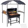Relaxdays Gazebo per Barbecue Relaxdays, HxLxP: 230 x 210 x 116 cm, con Ripiani Laterali, Metallo, Poliestere, Antracite