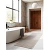 ELLE Decoration Tappeto di design Dolomite - Moderno tappeto a pelo corto, motivo a righe, morbido, glamour effetto lucido, per soggiorno, camera da letto, corridoio, grigio crema, 80 x 240 cm