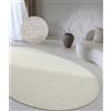 Villeroy & Boch Tappeto di lana Francois ovale, naturale, tessuto a mano ed ecologico, per soggiorno, camera da letto, sala da pranzo, corridoio, cucina, bianco naturale, 160 x 230 cm