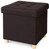 tavora dibea Poggiapiedi sedia pieghevole sgabello cubo contenitore con i piedi lino 38x38x38 cm Marrone