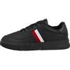 Tommy Hilfiger Sneakers con Suola Preformata Uomo Supercup Leather Stripes Scarpe, Nero (Triple Black), 40 EU