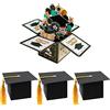 YSDYY 1 biglietto d'auguri 3D e 3 scatole regalo di congratulazioni per la laurea, per il successo dell'esame, pieghevole,