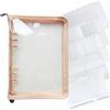DY.2ten Copertina Raccoglitore Anelli A5 con cerniera, Raccoglitore ad Anello in 6 Fori con Copertina PVC Trasparente Morbido, Ricaricabile, Tasche per raccoglitori con cerniera A5
