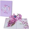 QuindaUK Biglietto di auguri pop-up per 80° compleanno, per donne, mamma, sorella, figlia, 3D, per amica, mamma, signore, zia, buon compleanno, nonna, (dimensioni 15 x 20 cm, orchidea 80°)
