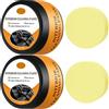 Vkwcck Crema Pulizia Interni Auto 160g x 2, Detergente Interni Auto per Pelle e Plastica, Cura Pelle Auto, Pulitore Sedili Auto, Manutenzione Interni Auto, Rimuove Sporco e Macchie, 2 Spugne Incluse