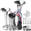 GBKDQQ Clacson LWK 12 V, rumoroso per auto con compressore, doppio tubo ad aria compressa, tromba ad aria compressa per tutti i veicoli da 12 V, camion, treno, auto, barca, moto, furgone
