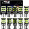 KATUR T10 W5W LED 194 168 2825 Lampadina Cuneo LED Canbus Senza Errori Super Luminoso Blu Ghiaccio 30x3014SMD 12-24V per Luci Car Dome Map Door Luce di Cortesia per Targa (Confezione da 10)