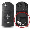 onetop1 Guscio per chiave telecomando pieghevole con 2/3 pulsanti per Mazda 2 3 5 6 CX-7 / CX-9 / MX-5 con lama non tagliata di ricambio (3button)