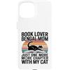 Bengal Cat Book Lover Reading Mom Life Custodia per iPhone 15 Book Lover Bengala Mom Just One More Chapter Cat