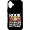 Reading Dog Lover Sunset Retro Book Custodia per iPhone 16 Plus Libro Dog Lover One Chapter One Walk Retro