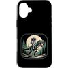 Cosmic Dino Apparel Co Funny Space Desig Custodia per iPhone 16 Plus Astronauta Cavalcando T-Rex Dinosauro Spazio Luna Galassia Uomini Donne