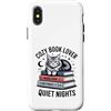 Maine Coon Cat Mom Book Lover Vibes Custodia per iPhone X/XS Cozy Book Lover Maine Coon Mamma Soft Pages Quiet Nights