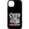 Maine Coon Cat Mom Book Lover Vibes Custodia per iPhone 14 Plus Cozy Book Lover Maine Coon Mamma Soft Pages Quiet Nights